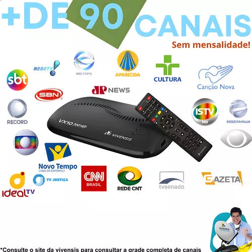 Receptor Vivensis VX10 + Instalação Profissional